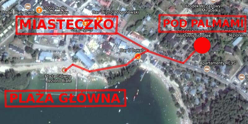 Mapka dojazdu do Pod Palmami